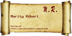 Marity Róbert névjegykártya